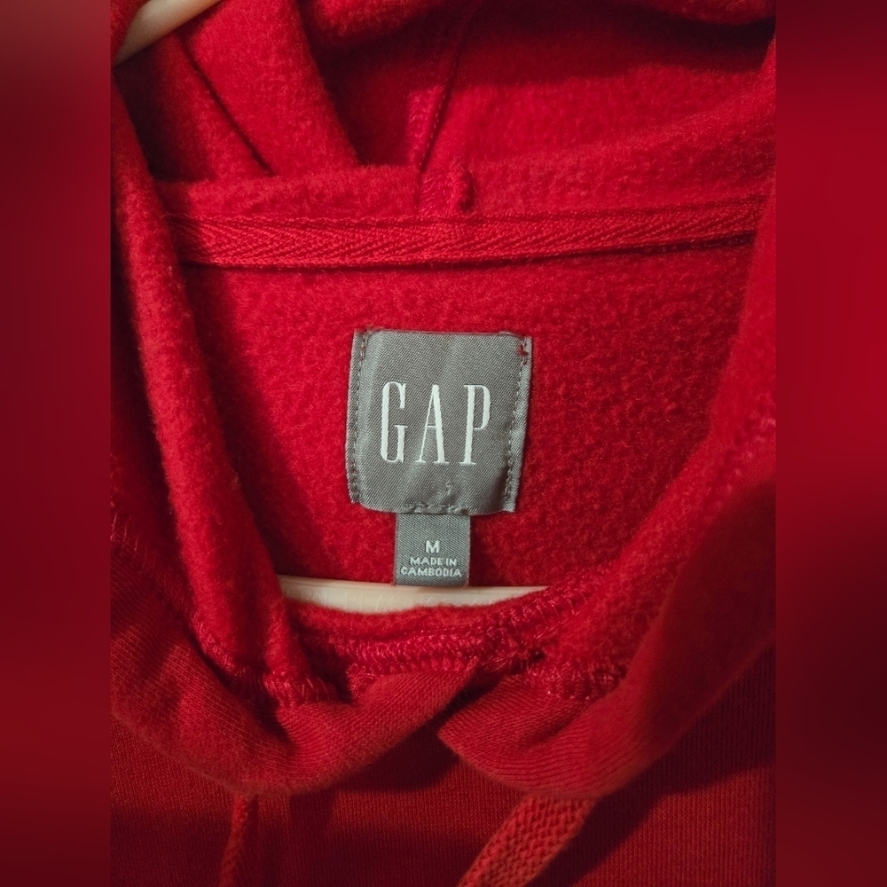 GAP Sweatshirt Pullover Hoodie Men's Size Medium Red - Picture 3 of 5